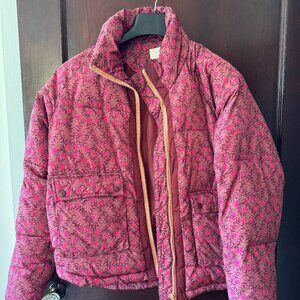 Floral print puffer